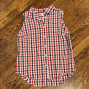 J. Crew Red and Blue Button Down Shirt Classic Gingham Pattern